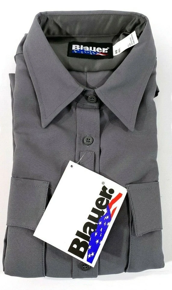 NEW BLAUER WOMENS LONG SLEEVE POLYESTER SUPERSHIRT SHIRT 8670W GREY 44 REG - Image 4 of 4