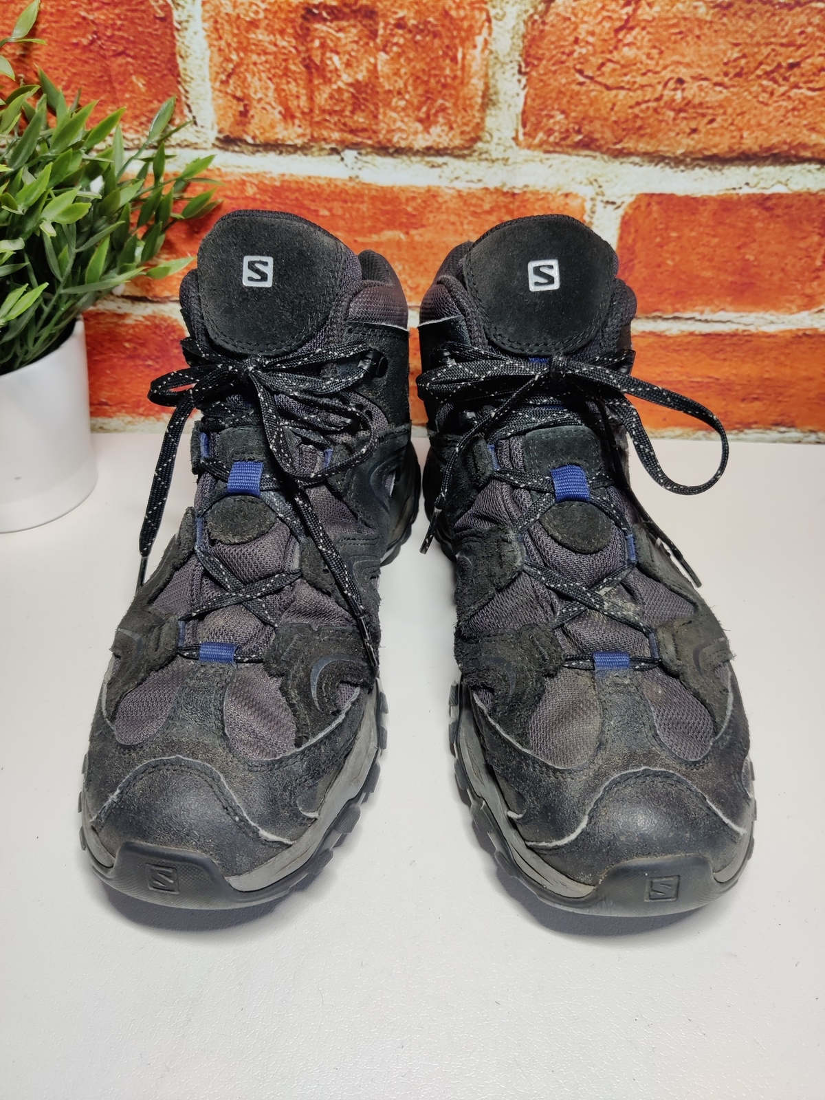 SCARPE DA TREKKING UOMO SALOMON GORE TEX UK 8 EU 42 NERE SCAMOSCIATE STRINGATE