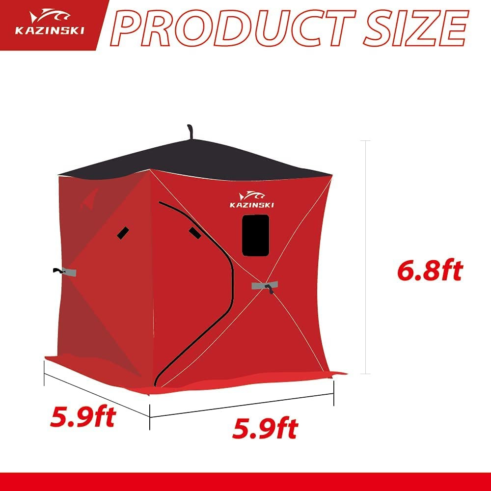 Portable 3 Person Ice Fishing Tent Insulated Ice Fishing Shelter Thermal  Ice Fis