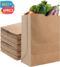 52 Lb Kraft Brown Paper Bags 50 Count - Kraft Brown Paper Grocery Bags Bulk -