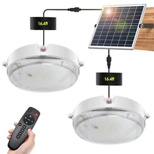 Solar Shed Lights Indoor Outdoor 2 Pack, Brighter & Tricolor & Daytime Ceilin...