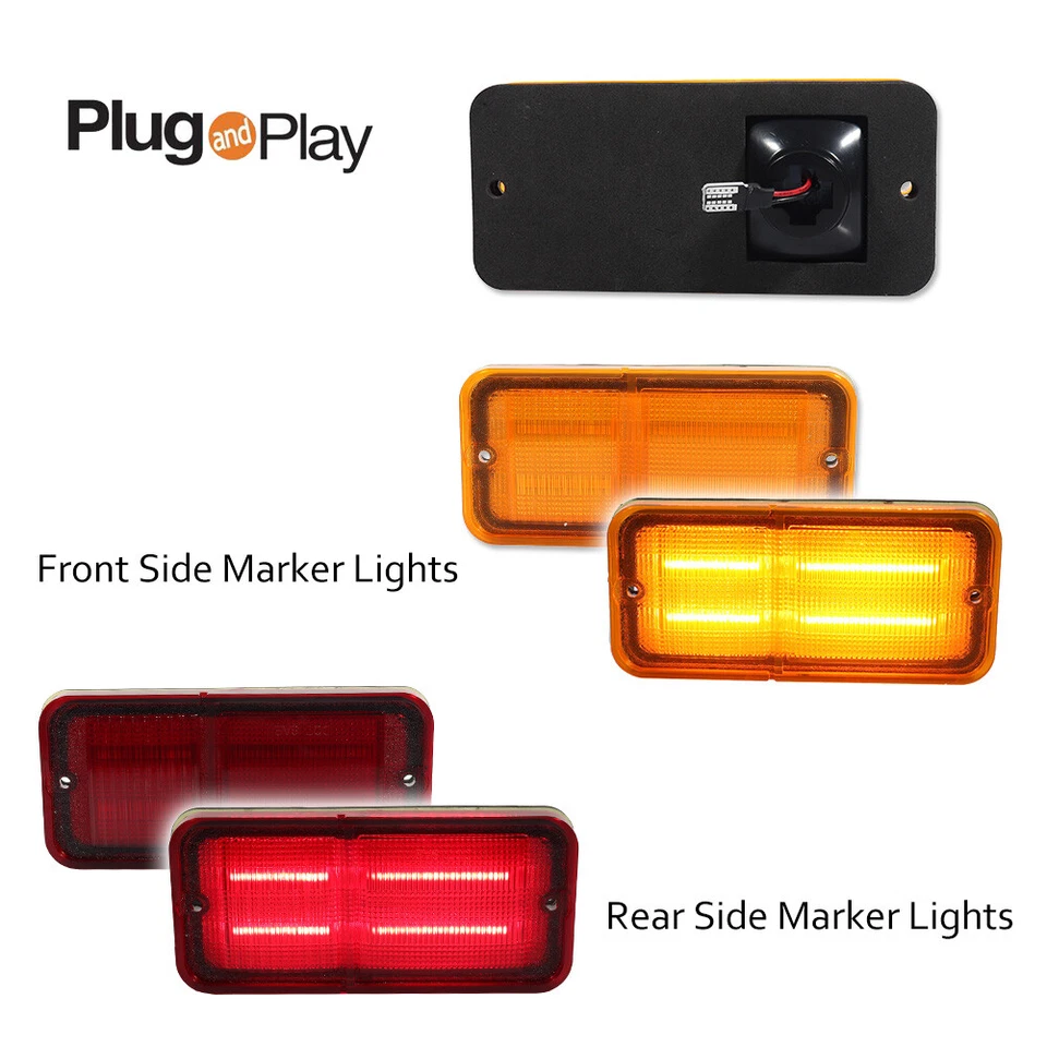 Luces LED delanteras traseras laterales para camioneta Chevy C10 GMC C15 C25 K15 1968-1972 Foto 2 de 4