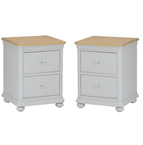 Pair Of Portland Grey 2 Drawer Bedside Tables Large Matching Pair Bedsides Ebay