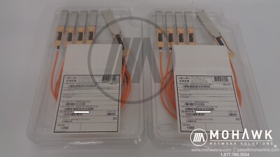 LOT OF 2 NEW SEALED GENUINE CISCO QSFP-4X10G-AOC1M - 40G AOC QSFP to 4SFP CABLES