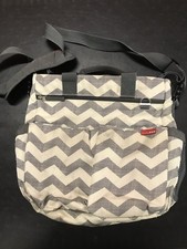 Skip Hop Messenger Chevron Stripe Diaper Bag With Changing Pad Included