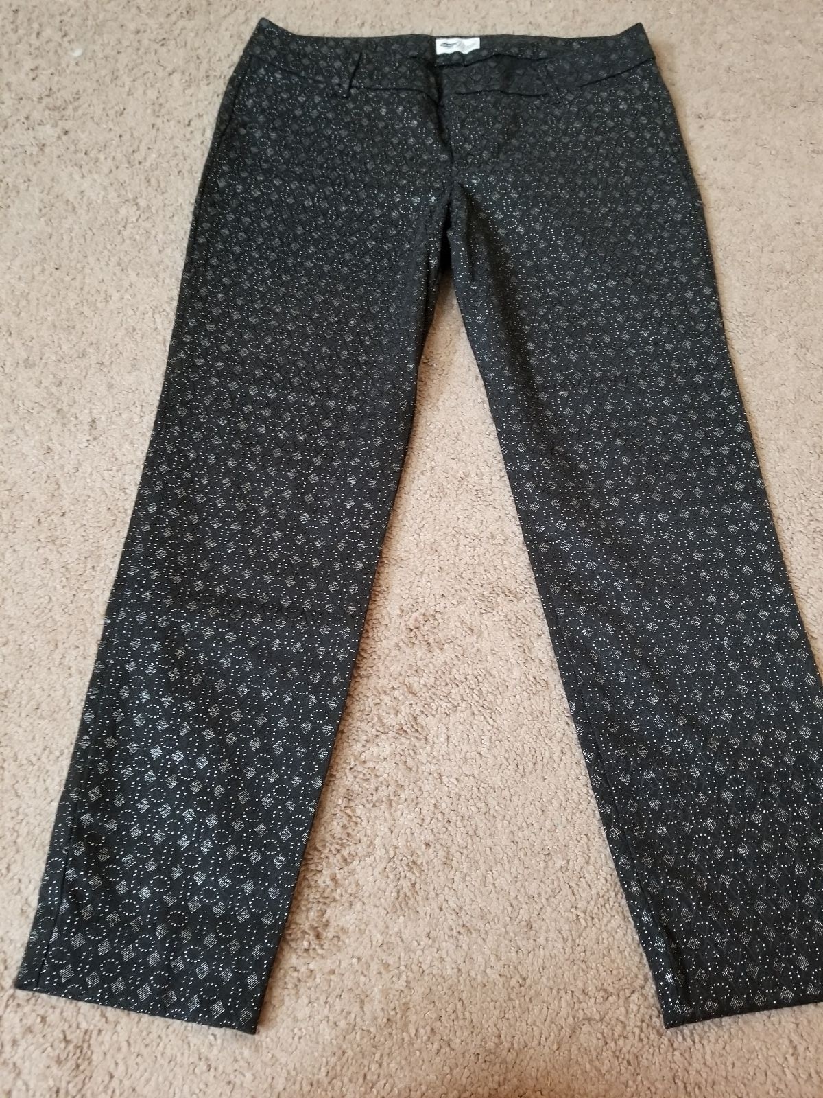 Old Navy Pixie stretch black silver shiny jacquar… - image 1