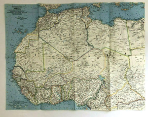 1966 National Geographic Map Northwestern Africa Atlas Plate Aug Vintage