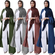 Muslim Abaya Eid Dubai Turkey Kimono Modest Robe Islamic Cardigan Arabia Kaftan