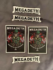 Lot of 5 MEGADETH 3/4" to 3" Band Logo Stickers FAST FREE SHIP Mustaine