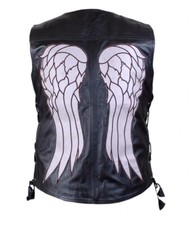 Daryl Dixon Leather Vest with Angel Wings The Walking Dead Norman Reedus