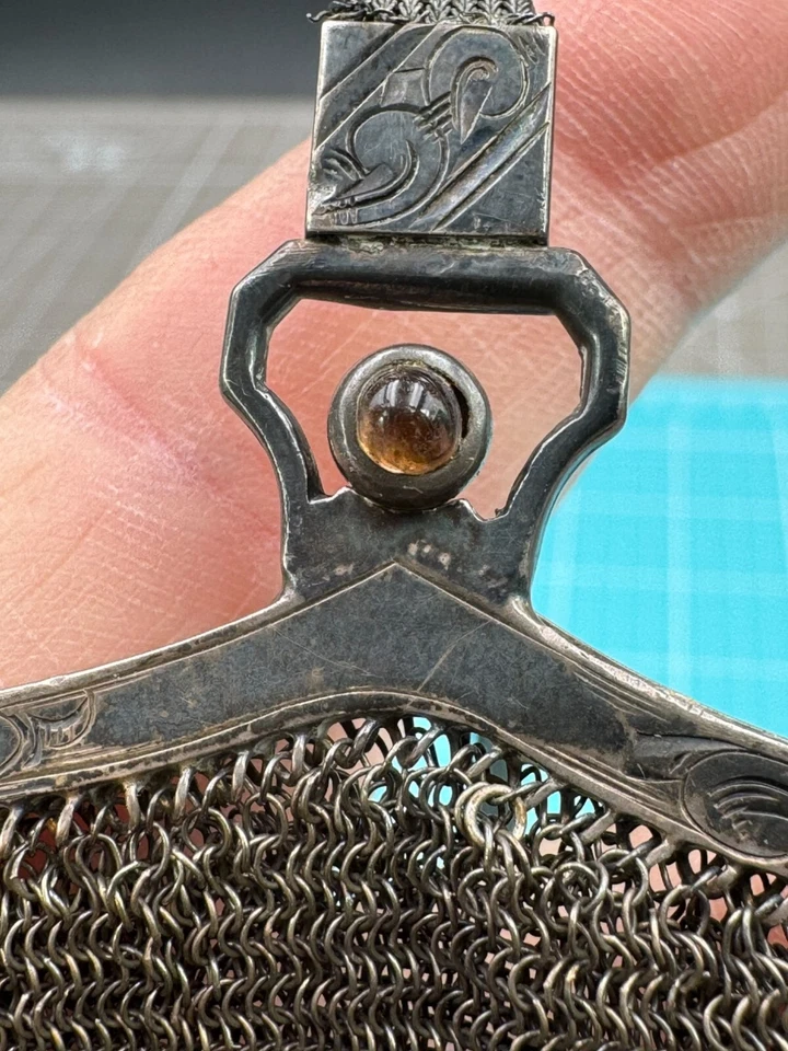 Cartera de plata esterlina Art Deco Whiting & Davis malla para damas 90,7 gramos REA Foto 4 de 4