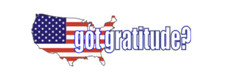 6" us got gratitude map with blue outline letters bumper sticker decal usa made
