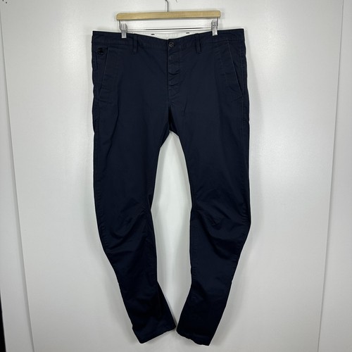 Pantaloni chino uomo G-Star Bronson 3D slim W40 L37 blu gamba intrecciata elasticizzati - Foto 7 di 16