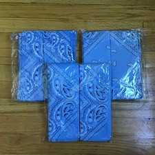 NEW 36 Paisley Bandana Head Wrap Scarf 100  Cotton Blue USA SALLER 2.50/PC