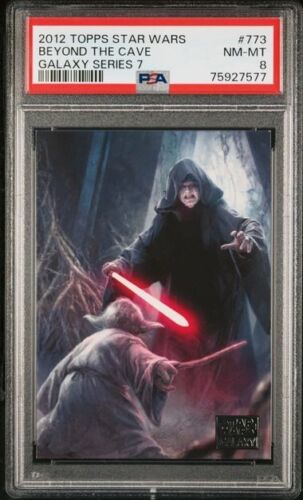 2012 Topps Star Wars Galaxy Series 7 #48 BEYOND THE CAVE Yoda Palpatine PSA 8 - Picture 1 of 2