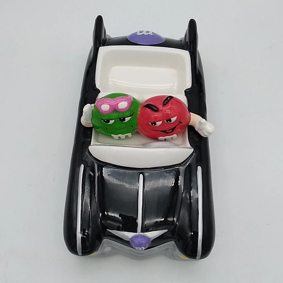 Plato de caramelo de cerámica clásico negro y plateado raro de M&M's - Galería 2002 Foto 3 de 4