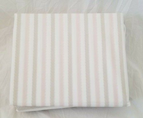 3 pc Ralph Lauren Stripe White, Pink, Taupe Twin Sheet Set NIP - Picture 4 of 10