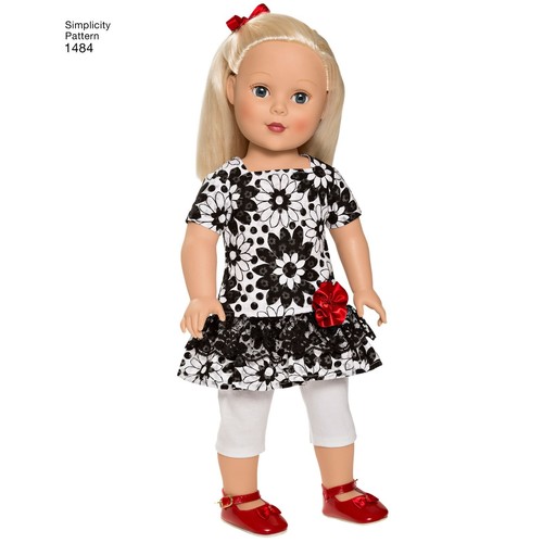 SIMPLICITY 1484 DOLLS CLOTHES Sewing Pattern Sizes 18" - 45.5cms DAY WEAR - Picture 7 of 10