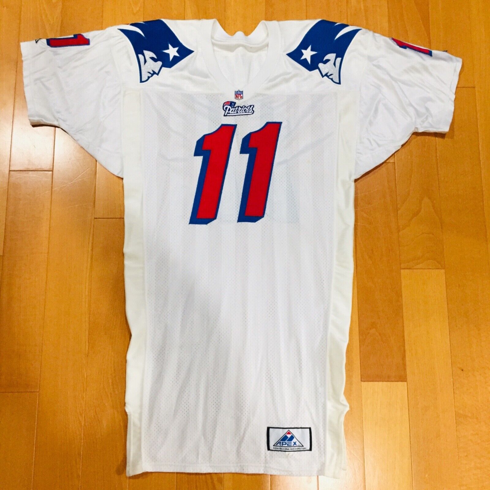 Men's Mitchell & Ness Drew Bledsoe Royal New England Patriots Legacy Replica Jersey Size: Small