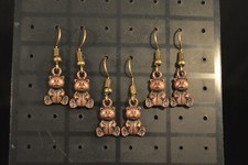Bronze Tone TEDDY BEARS Lot of 3 Pairs EARRINGS New Jewelry USA SELLER