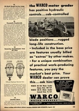 1951 W.A. Riddell Corp. Print Advertisement: Warco Motor Graders Featured