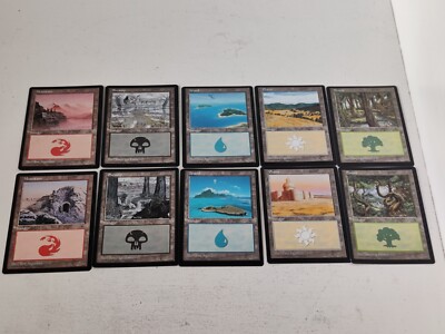 Magic The Gathering MTG Portal Second Age Basic Lands M/NM 10 Cards 