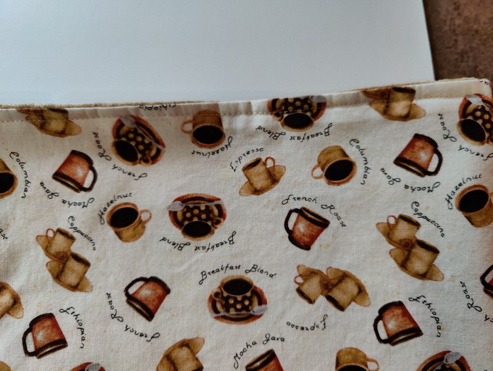 Coffee Themed Table Runner 42"x15" Variety of Coffee Flavors Handmade