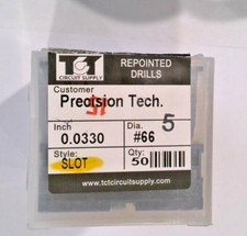 TCT REPOINTED DRILLS SLOT 66 0.0330" DIA 0.343" FLUTE LOT OF 50