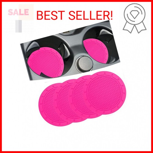 4-Pack Car Cup Holder Coasters - 2.75" Non-Slip Insert Protectors For Most Vehicles