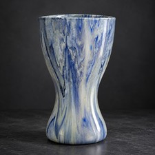 Vase en verre peint bleu 20 cms