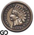 1864 Indian Head Cent Penny, Copper-Nickel