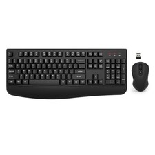EDJO Wireless Keyboard and Mouse Combo, USB Plug  Play Black Black-1 Pack