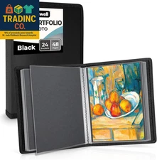9X12 Art Portfolio Binder, Black Mounting Paper, Portfolio Binder for Artwork, 9