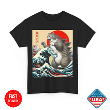 Catzilla Cat Japanese Art Funny Cat Gifts For Mens Women Unisex Inspired T-Shirt