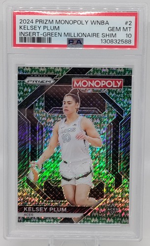 2024 Prizm Monopoly WNBA Kelsey Plum Millionaire Green Shimmer Prizm /20 PSA 10
