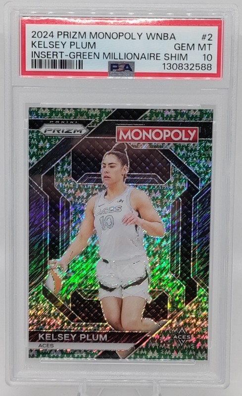 2024 Prizm Monopoly WNBA Kelsey Plum Millionaire Green Shimmer Prizm /20 PSA 10