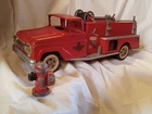 1961 Tonka No.5 Fire Truck Suburban Pumper #926 With Fire Hydrant Pressed Steel