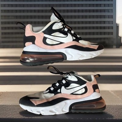 Nike Air Max 270 React White Black Pink AT6174-006 Women s 9.5 Low Top Sneakers