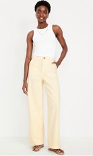 New Old Navy High-Waisted Baggy Wide-Leg Jeans Yellow Size 28