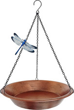 Hanging Bird Bath for Outdoor, Antique Copper Metal Bird Feeder Birdbath Bowl wi