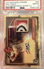 Marketplace image: 2024 Bowman Chrome Mike Trout BCAR-MT SuperFractor 1/1 Auto Relic
