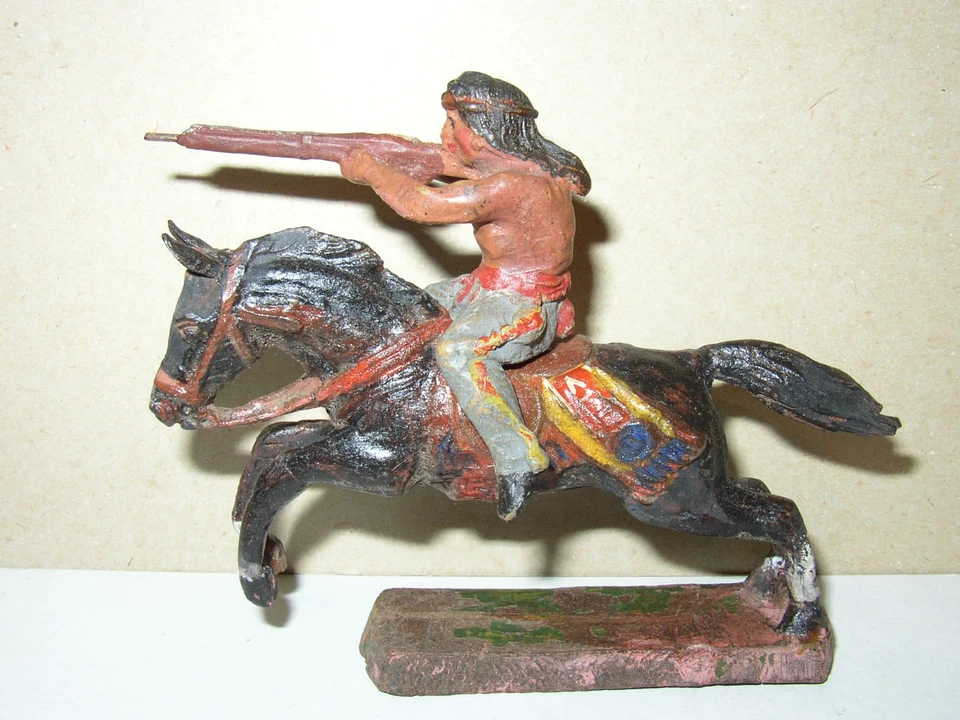 Elastolin Konvolut, 3 Masse Indianerreiter, - Bild 3 von 4