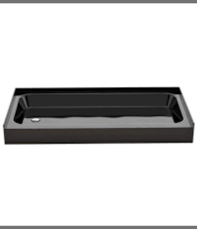 Voltaire 60 «x 36» акриловый черный, один порог, левый слив, основание для душа - Изображение 2 из 2