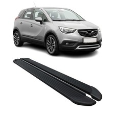 Seitenschweller Trittbretter Schweller für Opel Crossland X 2017-24 Alu Schwarz