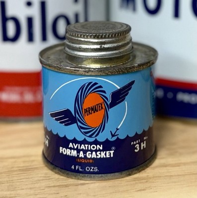 Vintage NOS Permatex Aviation Form A Gasket Liquid Can 4oz FULL