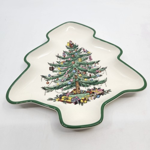 Spode Christmas Tree Shaped Candy Nut Dish S3324 L England 7.5" Pre-owned - Picture 2 of 7