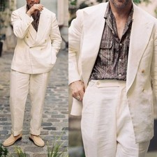 Street Men Suit Peak lapel Jacket Double Breasted Elegant Classic Formal