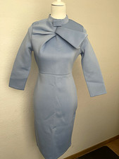 CHICME Damen Etuikleid blau Midi 3/4-Arm Steh...