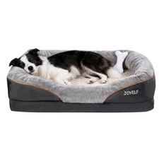 Large Orthopedic Memory Foam Dog Bed with Washable Cover  Squeaker Toy