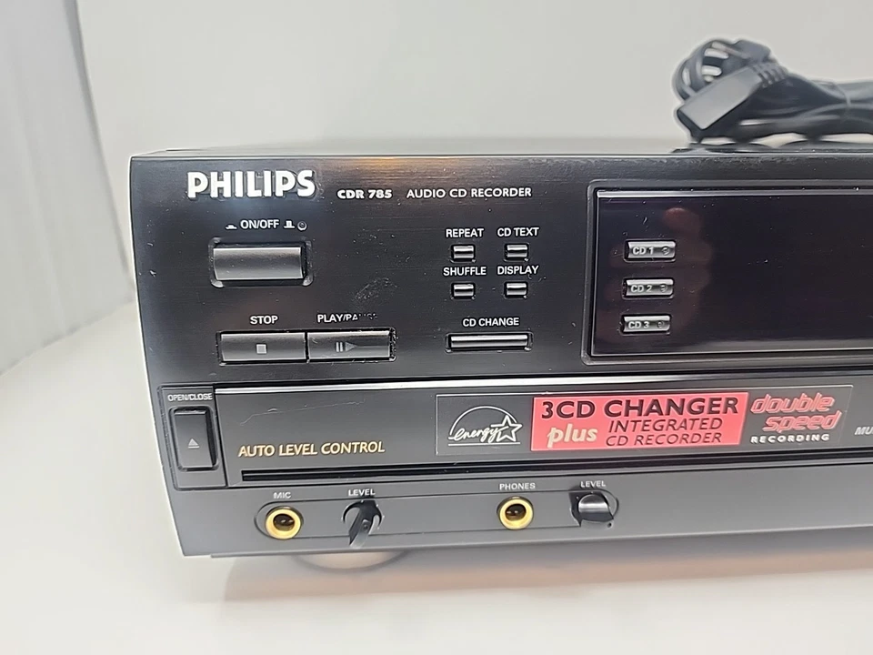 Philips CDR785 3 CD Changer Dubbing CD CD/R Recorder. CD Recorder Eject Broken - Image 4 of 4